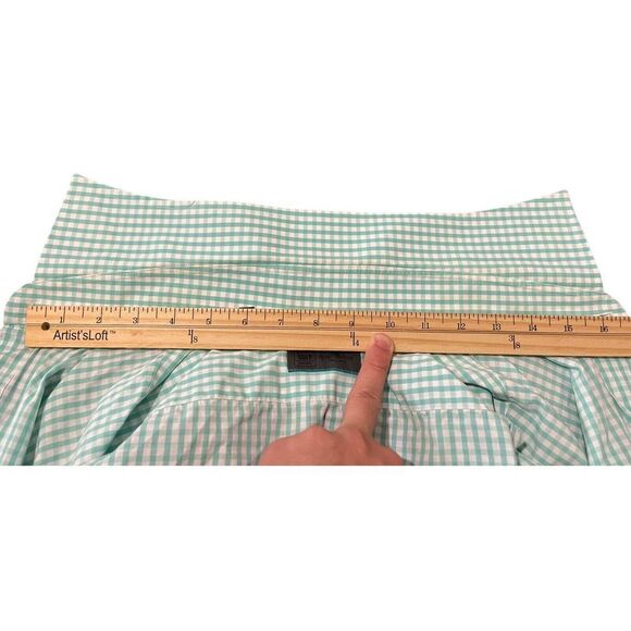 SUITSUPPLY Men's Long‎ Sleeve Dress Shirt White Teal Gingham Cotton Size 42 - Picture 9 of 10